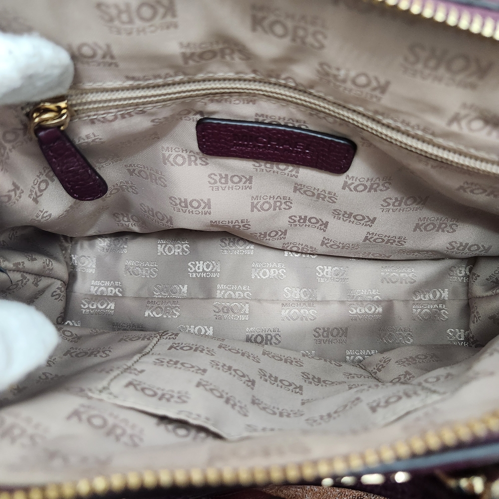 MICHAEL Michael Kors Violet Purple Pebbled Leather Satchel Crossbody Bag - Picture 6 of 10